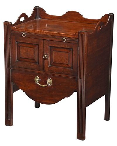 CHIPPENDALE MAHOGANY BEDSIDE TABLEBritish,