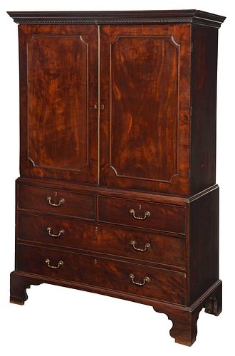 LABELED GEORGE III LINEN PRESS  37971b