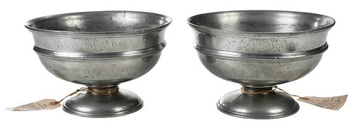 TWO EARLY ENGLISH PEWTER PUNCH 379763