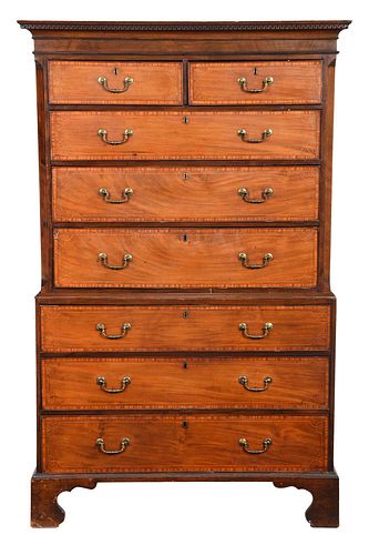 GEORGE III SATINWOOD BANDED MAHOGANY 37977a