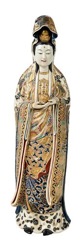 JAPANESE SATSUMA KANNON FIGUREearly 37978f