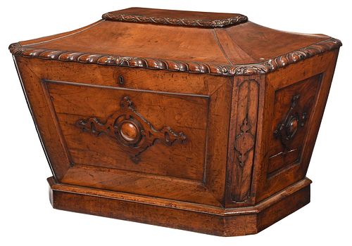 WILLIAM IV CARVED MAHOGANY CELLARETTEBritish,