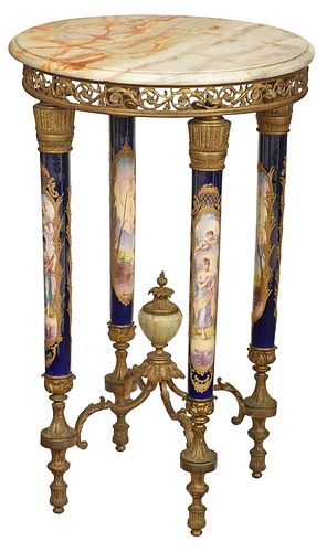 SEVRES PORCELAIN, GILT BRONZE, AND ONYX