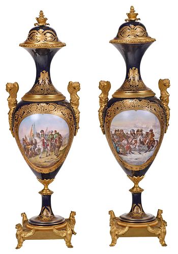 PAIR OF SEVRES NAPOLEONIC COVERED 3797a6