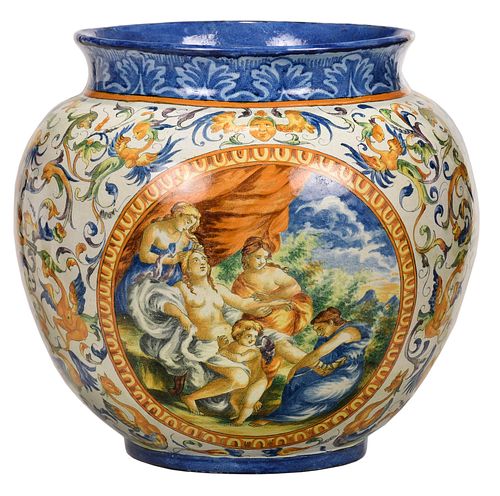 LARGE ITALIAN HAND PAINTED MAJOLICA 3797b7