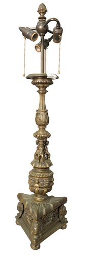 BRONZE BAROQUE STYLE TABLE LAMP,