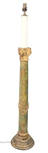 CONTINENTAL FLOOR LAMP, CARVED