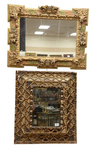 TWO CONTINENTAL FRAMED MIRRORS,