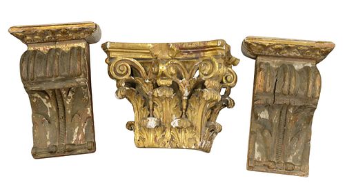 THREE 19TH CENTURY CARVED GILT