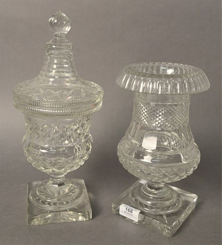 PAIR OF CRYSTAL SWEETMEAT STANDS,