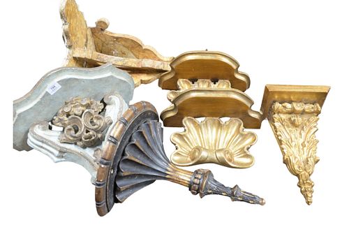 GROUP OF SEVEN PAINTED WOOD BRACKET 379884