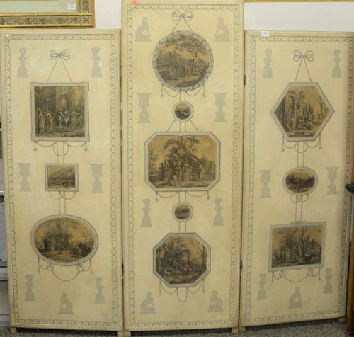 THREE PANEL DRESSING SCREEN, HEIGHT