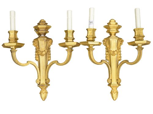 PAIR OF E F CALDWELL GILT BRONZE 3798ab