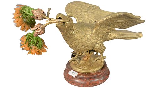 GILT BRONZE EAGLE FORM LAMP, HAVING