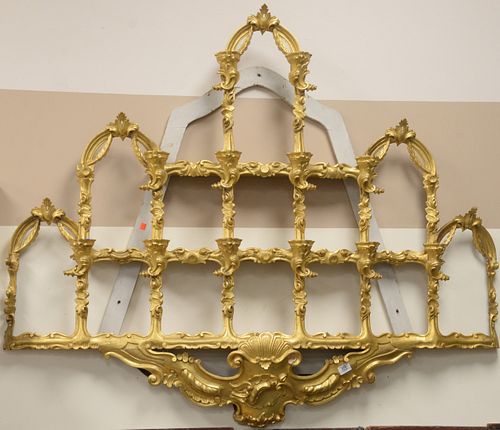 CARVED GILTWOOD HANGING SHELF,