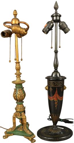 TWO TABLE LAMPS, TO INCLUDE A BLACK