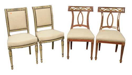 TWO PAIRS OF SIDE CHAIRS TO INCLUDE 3798f8