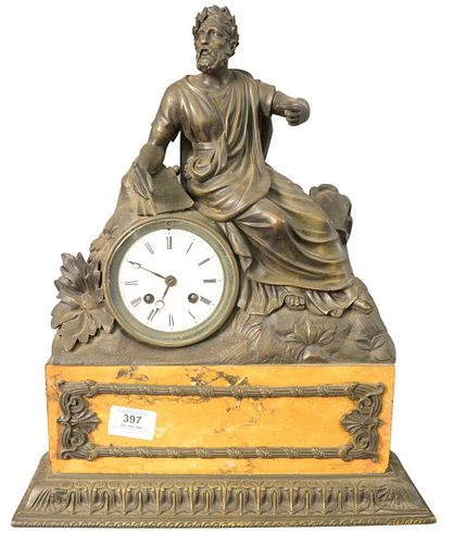 FRENCH EMPIRE BRONZE FIGURAL CLOCK  37993c