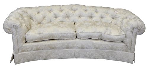 CUSTOM SILK UPHOLSTERED CARVED