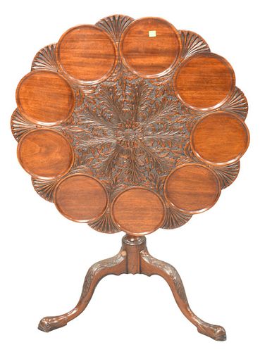 GEORGE II MAHOGANY TIP TEA TABLE,