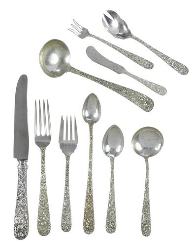 KIRK REPOUSSE STERLING FLATWARE,