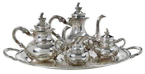 FIVE PIECE STERLING TEA SERVICE 3799aa