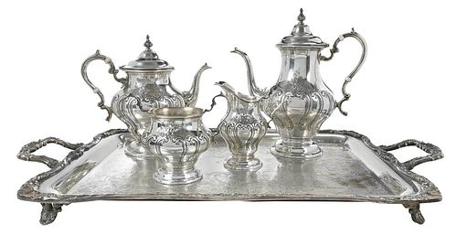 FOUR PIECE STERLING GORHAM TEA 3799b3