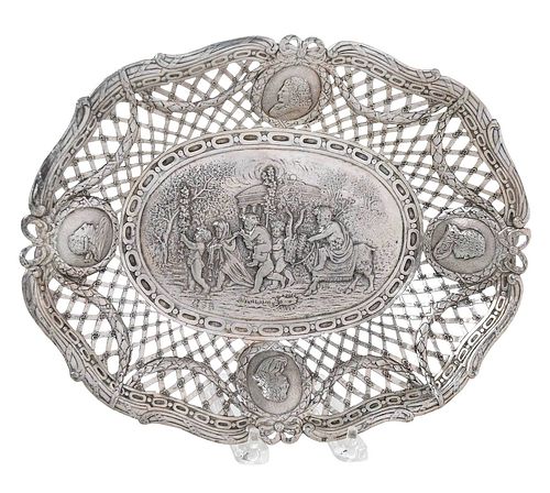 GERMAN SILVER OPENWORK BASKETHanau  3799bf