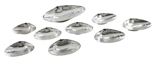 SET OF NINE WALLACE STERLING SHELL 3799c6