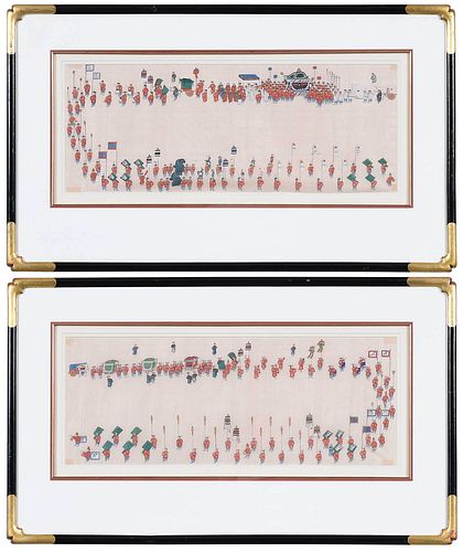 TWO FRAMED CHINESE PAINTINGS ON 379a1e