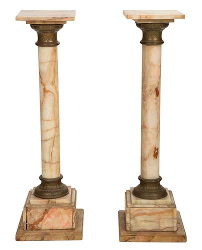 PAIR ONYX AND BRONZE MOUNTED COLUMN 379a26
