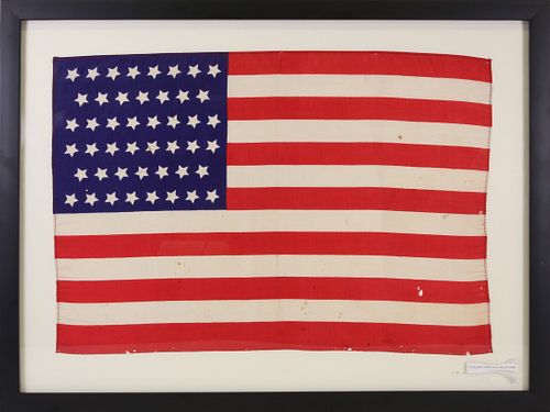 FRAMED 46 STAR AMERICAN FLAG COMMEMORATING 37c183