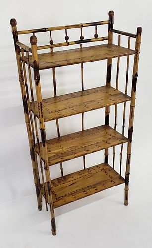 ANTIQUE - VINTAGE BAMBOO FOUR-TIER