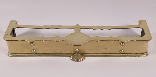 BRASS FIREPLACE FENDER, 19TH CENTURYBrass