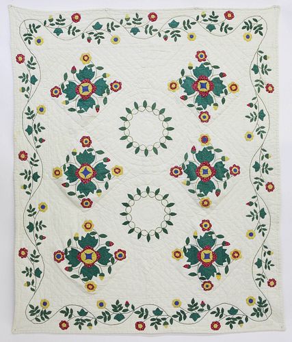 VINTAGE CALICO FLORAL APPLIQUE