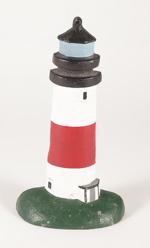 CAST IRON PAINTED SANKATY LIGHTHOUSE