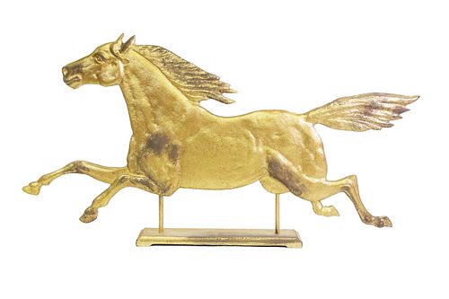 GILT CAST METAL GALLOPING HORSE 37c289