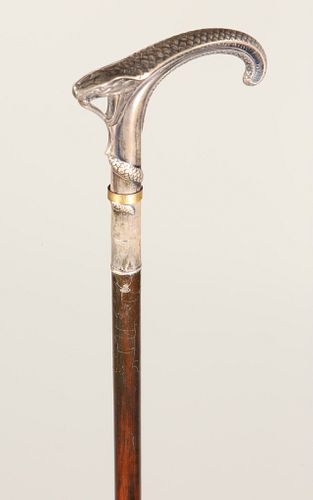 LADY S ART NOUVEAU SERPENT CANE  37c28a