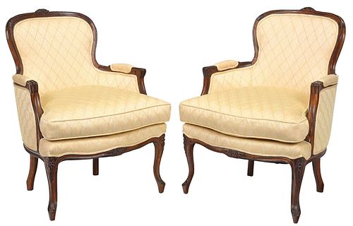 PAIR LOUIS XV STYLE CARVED WALNUT 37c2b9