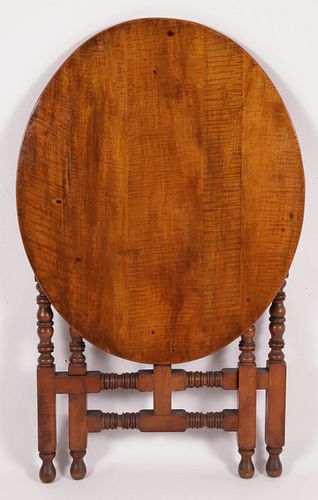 TIGER MAPLE OVAL FOLDING TABLE 37c2dc