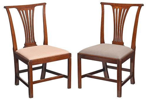 PAIR CHIPPENDALE MAHOGANY SIDE 37c2dd