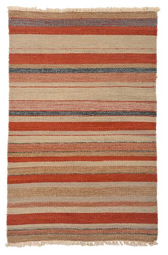 HANDWOVEN WOOL STRIPED RUG20th