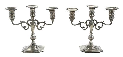 PAIR WEIGHTED STERLING CANDELABRAAmerican,