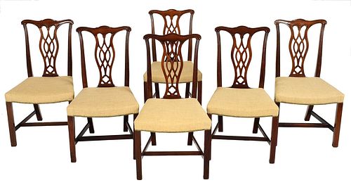 SET OF SIX CHIPPENDALE STYLE MAHOGANY 37c333