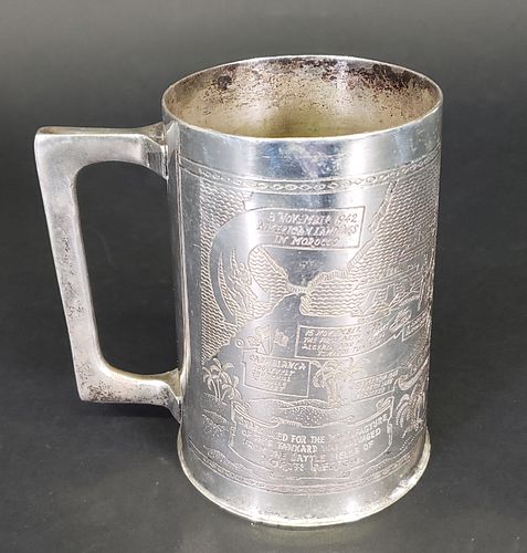 WWII TRENCH ART BRASS ENGRAVED 37c351