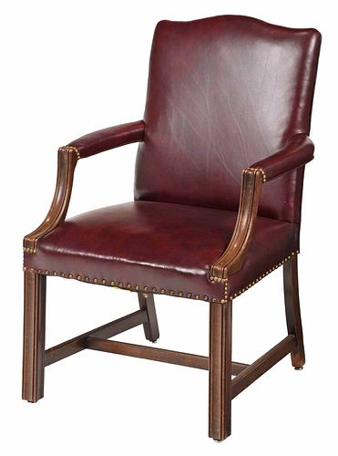 CHIPPENDALE STYLE LEATHER UPHOLSTERED 37c37f