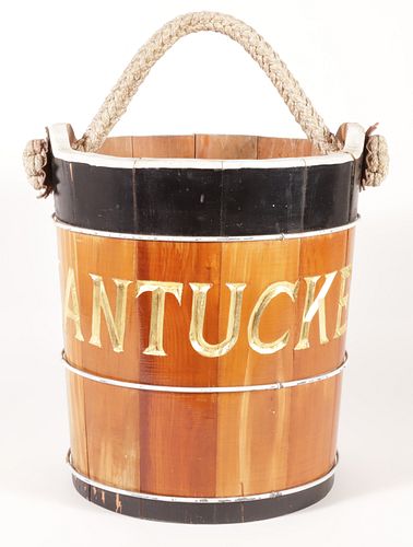 NANTUCKET CARVED WOODEN PAIL WITH