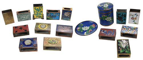 COLLECTION 64 ENAMELED MATCHBOXES,