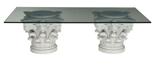 NEOCLASSICAL PAINTED GLASS TOP 37c3dd