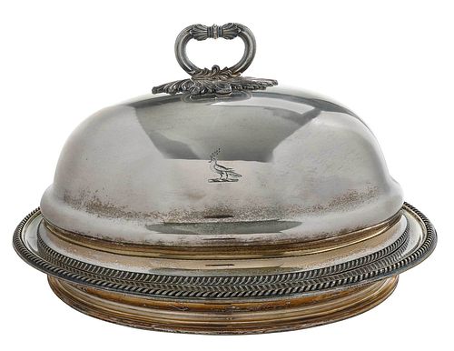 SILVER PLATE DOME MEAT COVER AND 37c40b